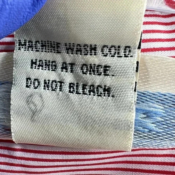 Vintage Las Olas Womens M Red Striped Button Top Rose Embroidery Blouse Western - Picture 12 of 13